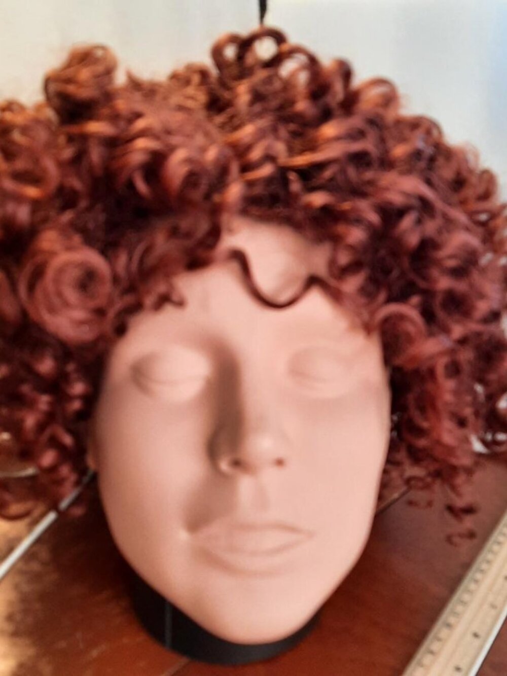 NEW ! Women Long 17" Inch Curly Wig Ginger Red